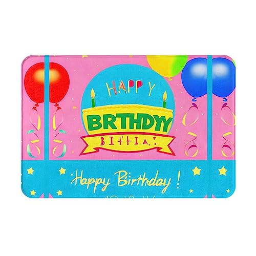 WZYCWB Bodenabsorbierende Fußmatte, Größe 40,6 x 61 cm, schützt effektiv das Wohnzimmer, das Badezimmer und die Haustür vor der Reinigung des Happy Birthday-Ballonmusters WZYCWB Bodenabsorbierende Fußmatte, Größe 40,6 x 61 cm, schützt effektiv das Wohnzimmer, das Badezimmer und die Haustür vor der Reinigung des Happy Birthday-Ballonmusters von WZYCWB