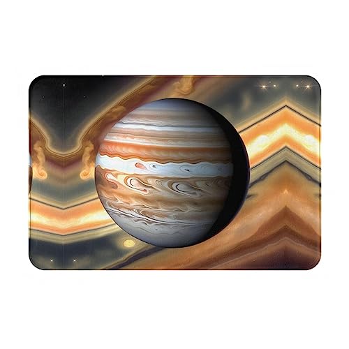 WZYCWB Bodenabsorbierende Fußmatte, Größe 40,6 x 61 cm, schützt effektiv das Wohnzimmer, das Badezimmer und die Haustür vor der Reinigung des Jupiter-Landschaftsmusters von WZYCWB