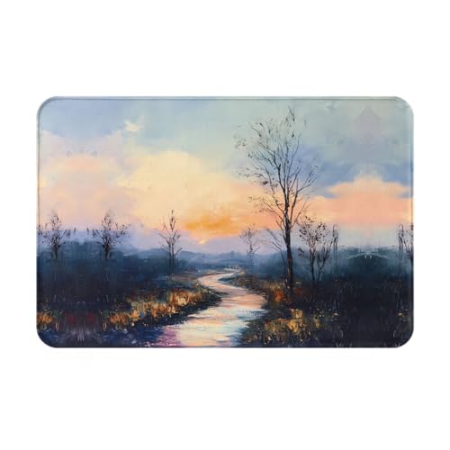 WZYCWB Bodenabsorbierende Fußmatte, Größe 40,6 x 61 cm, schützt effektiv das Wohnzimmer, das Badezimmer und die Haustür vor der Reinigung des Landstraßenmusters von WZYCWB