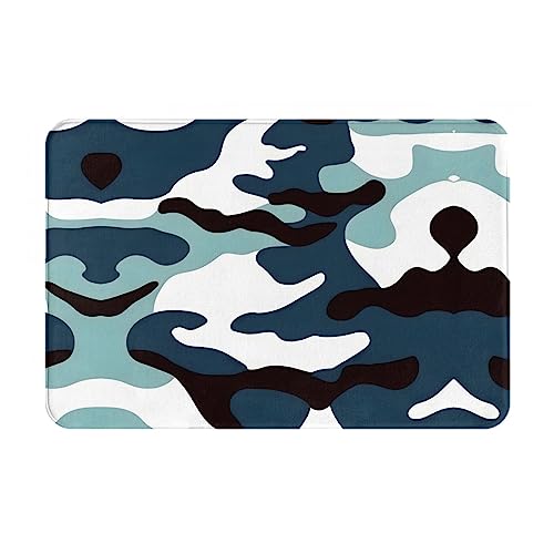 WZYCWB Bodenabsorbierende Fußmatte, Größe 40,6 x 61 cm, schützt effektiv das Wohnzimmer, das Badezimmer und die Haustür vor der Reinigung des Marine-Camouflage-Musters von WZYCWB