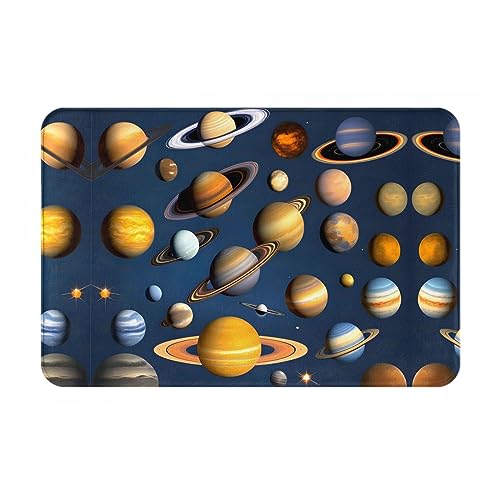WZYCWB Bodenabsorbierende Fußmatte, Größe 40,6 x 61 cm, schützt effektiv das Wohnzimmer, das Badezimmer und die Haustür vor der Reinigung des Sonnensystems, Planetenmuster von WZYCWB