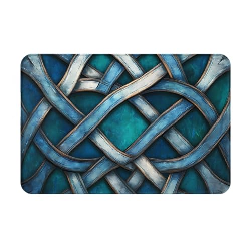 WZYCWB Bodenabsorbierende Fußmatte, Größe 40,6 x 61 cm, schützt effektiv das Wohnzimmer, das Badezimmer und die Haustür vor der Reinigung des bunten keltischen Knotenmusters von WZYCWB
