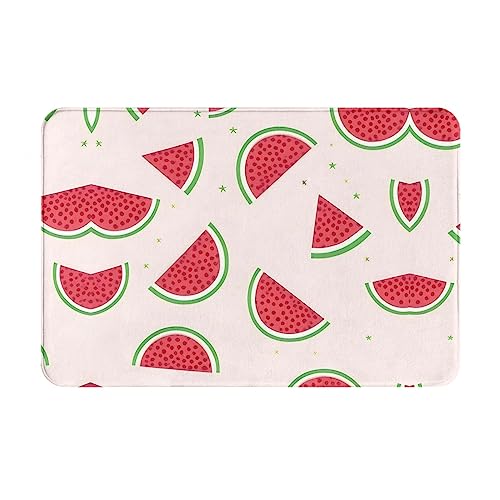 WZYCWB Bodenabsorbierende Fußmatte, Größe 40,6 x 61 cm, schützt effektiv das Wohnzimmer, das Badezimmer und die Haustür vor der Reinigung des rosa Wassermelonenmusters von WZYCWB