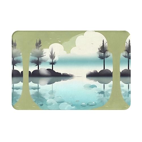 WZYCWB Bodenabsorbierende Fußmatte, Größe 40,6 x 61 cm, schützt effektiv das Wohnzimmer, das Badezimmer und die Haustür vor der Reinigung des ruhigen Seenmusters WZYCWB Bodenabsorbierende Fußmatte, Größe 40,6 x 61 cm, schützt effektiv das Wohnzimmer, das Badezimmer und die Haustür vor der Reinigung des ruhigen Seenmusters von WZYCWB