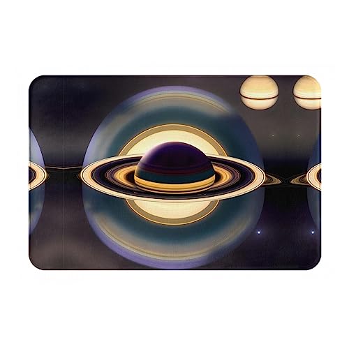 WZYCWB Bodenabsorbierende Fußmatte, Größe 40,6 x 61 cm, schützt effektiv das Wohnzimmer, das Badezimmer und die Haustür vor der Reinigung des schönen Saturn-Musters von WZYCWB