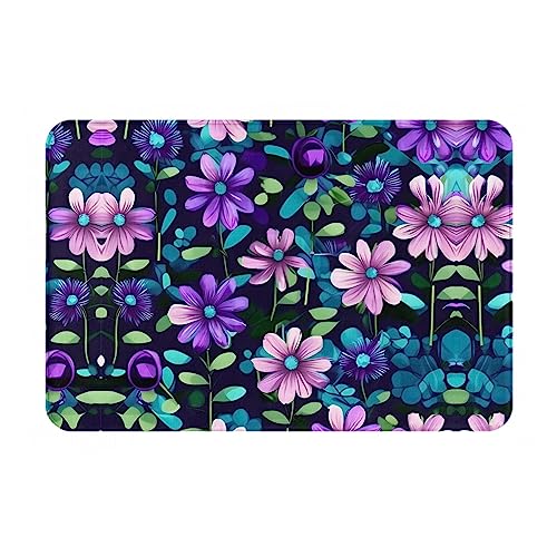 WZYCWB Bodenabsorbierende Fußmatte, Größe 40,6 x 61 cm, schützt effektiv das Wohnzimmer, das Badezimmer und die Haustür vor der Reinigung des violetten Kamelienmusters von WZYCWB