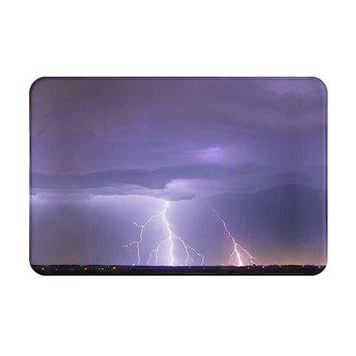 WZYCWB Bodenabsorbierende Fußmatte, Größe 40,6 x 61 cm, schützt effektiv das Wohnzimmer, das Badezimmer und die Haustür vor der Reinigung von Blitz-Sturm-Mustern von WZYCWB