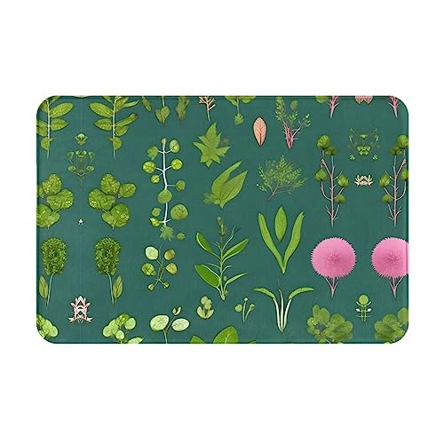 WZYCWB Bodenabsorbierende Fußmatte, Größe 40,6 x 61 cm, schützt effektiv das Wohnzimmer, das Badezimmer und die Haustür vor der Reinigung von Blumen- und Pflanzenmustern von WZYCWB