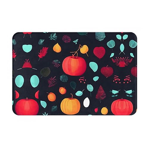 WZYCWB Bodenabsorbierende Fußmatte, Größe 40,6 x 61 cm, schützt effektiv das Wohnzimmer, das Badezimmer und die Haustür vor der Reinigung von Kürbis-Blumen-Mustern von WZYCWB