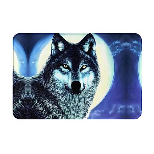 WZYCWB Bodenabsorbierende Fußmatte, Größe 40,6 x 61 cm, schützt effektiv das Wohnzimmer, das Badezimmer und die Haustür vor der Reinigung von Wolf-Untermond-Mustern WZYCWB Bodenabsorbierende Fußmatte, Größe 40,6 x 61 cm, schützt effektiv das Wohnzimmer, das Badezimmer und die Haustür vor der Reinigung von Wolf-Untermond-Mustern von WZYCWB