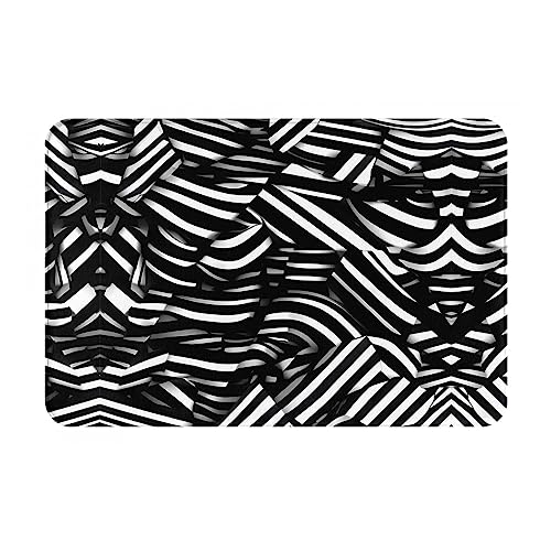 WZYCWB Bodenabsorbierende Fußmatte, Größe 40,6 x 61 cm, schützt effektiv das Wohnzimmer, das Badezimmer und die Haustür vor der Reinigung von schwarzen und weißen Linien von WZYCWB
