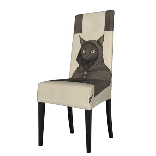 WZYCWB Cape Cat gemusterter Stretch-Esszimmerstuhlbezug, abnehmbare Schutzhülle, geeignet für Esszimmerstühle mit quadratischer Rückenlehne, Preacherstuhl WZYCWB Cape Cat gemusterter Stretch-Esszimmerstuhlbezug, abnehmbare Schutzhülle, geeignet für Esszimmerstühle mit quadratischer Rückenlehne, Preacherstuhl von WZYCWB