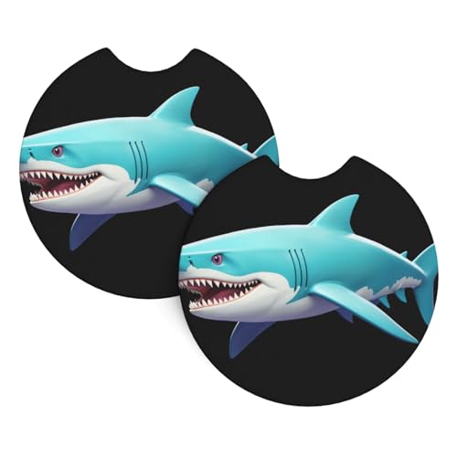 WZYCWB Cyber Shark Byte gemusterte Auto-Innen-Untersetzer, 6,9 cm, geeignet für die meisten Autos, LKWs, SUVs, 2 Stück WZYCWB Cyber Shark Byte gemusterte Auto-Innen-Untersetzer, 6,9 cm, geeignet für die meisten Autos, LKWs, SUVs, 2 Stück von WZYCWB