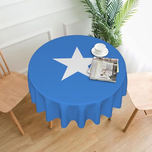 WZYCWB Dekorative lange Tischdecke mit Somali-Flagge (152,4 cm Durchmesser), runde Hochzeitstischdecke, allgemeine Zweck-Tischdecke für Partys von WZYCWB