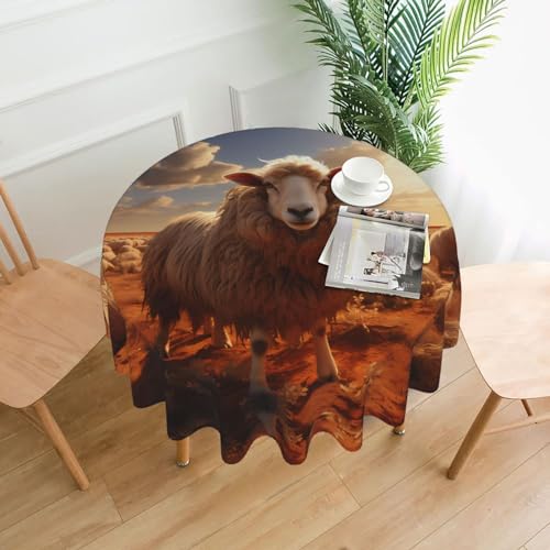 WZYCWB Dekorative lange Tischdecke mit australischem Schaf, 152,4 cm Durchmesser, runde Hochzeitstischdecke, Allzweck-Tischdecke für Partys von WZYCWB