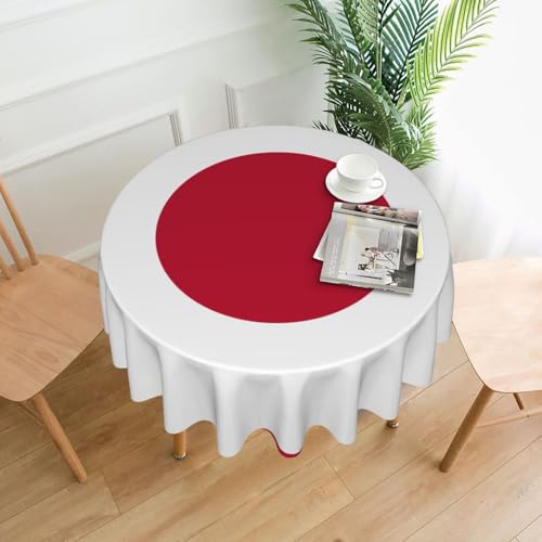 WZYCWB Dekorative lange Tischdecke mit japanischer Flagge (152,4 cm Durchmesser), runde Hochzeitstischdecke, allgemeine Zweck-Tischdecke für Partys von WZYCWB