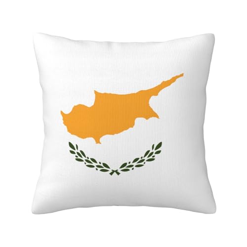 WZYCWB Doppelseitiger Plüsch-Kissenbezug, Motiv: Flagge Zyperns (45,7 x 45,7 cm) von WZYCWB