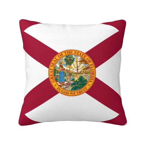 WZYCWB Doppelseitiger Plüsch-Kissenbezug, Motiv: Flagge von Florida (45,7 x 45,7 cm) von WZYCWB