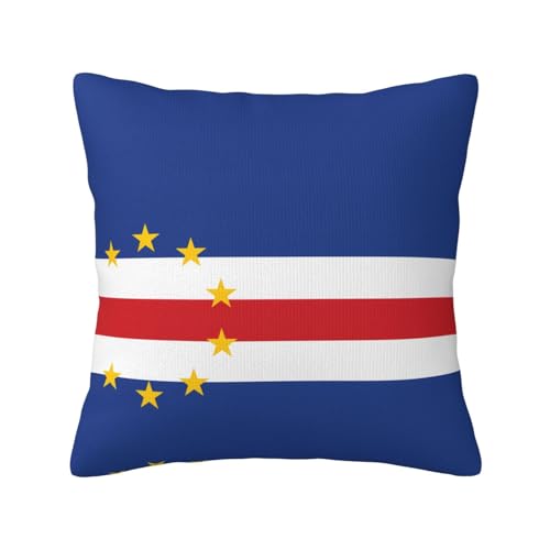 WZYCWB Doppelseitiger Plüsch-Kissenbezug, Motiv: Flagge von Kap Verde, 45,7 x 45,7 cm von WZYCWB