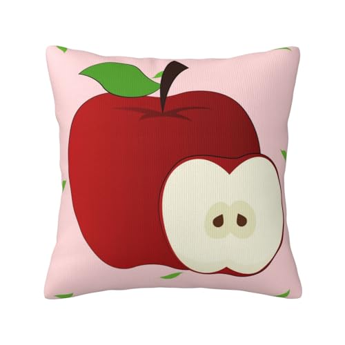 WZYCWB Doppelseitiger Plüsch-Kissenbezug mit Cartoon-Motiv und roten Früchten (45,7 x 45,7 cm) von WZYCWB