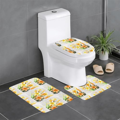 WZYCWB Ein Strauß gelber Lilien, bedrucktes Teppich-Set – rutschfeste Schutzmatte für Zuhause, Badezimmer, schnell trocknend und leicht zu reinigen WZYCWB Ein Strauß gelber Lilien, bedrucktes Teppich-Set – rutschfeste Schutzmatte für Zuhause, Badezimmer, schnell trocknend und leicht zu reinigen von WZYCWB