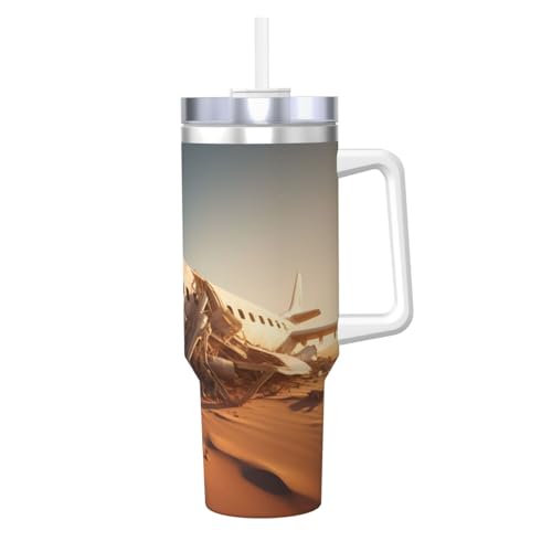 WZYCWB Eisbecher mit abgestürztem Flugzeugmuster – 1,2 l doppellagiger Edelstahl-Vakuumbecher, auslaufsicher und tragbar WZYCWB Eisbecher mit abgestürztem Flugzeugmuster – 1,2 l doppellagiger Edelstahl-Vakuumbecher, auslaufsicher und tragbar von WZYCWB