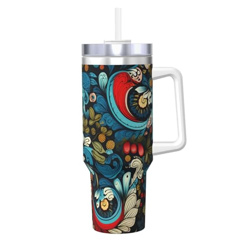 WZYCWB Eisbecher mit botanischem Druckmuster – 1,2 l doppellagiger Edelstahl-Vakuumbecher, auslaufsicher und tragbar WZYCWB Eisbecher mit botanischem Druckmuster – 1,2 l doppellagiger Edelstahl-Vakuumbecher, auslaufsicher und tragbar von WZYCWB