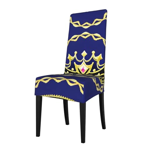 WZYCWB Fantasy Diadem gemusterte Stretch-Esszimmerstuhlbezug, abnehmbare Schutzhülle, geeignet für Esszimmerstühle mit quadratischer Rückenlehne, Preacherstuhl von WZYCWB
