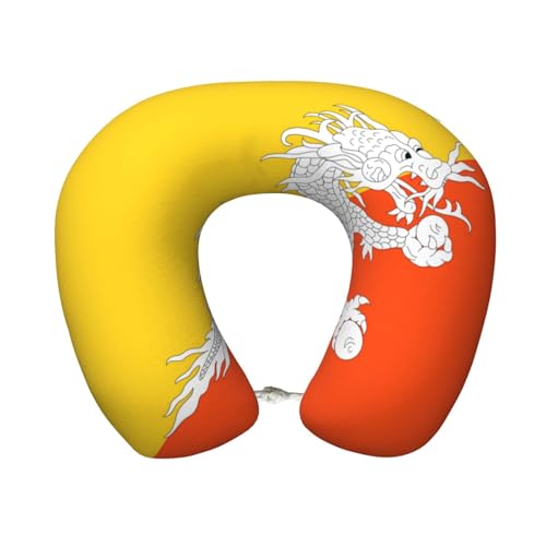 WZYCWB Flagge des Königreichs Bhutan Memory Foam U-förmiges Reisekissen Camping Home Office Fahren Kopfstütze Freizeit Reisen Nackenkissen von WZYCWB