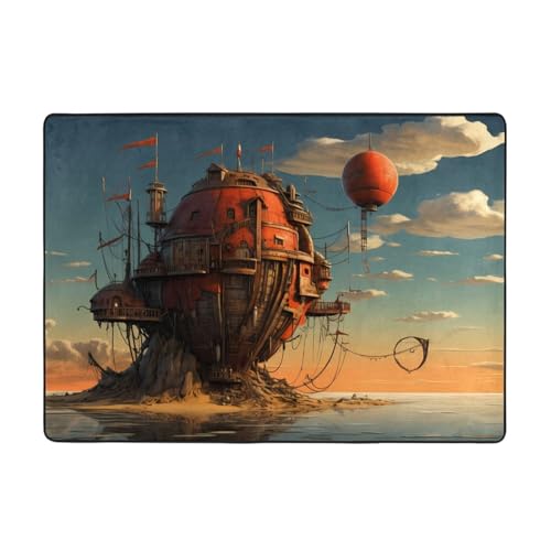WZYCWB Flanell-Bodenmatte, Motiv: Festung auf dem Meer, 203 x 147 cm, superweich von WZYCWB