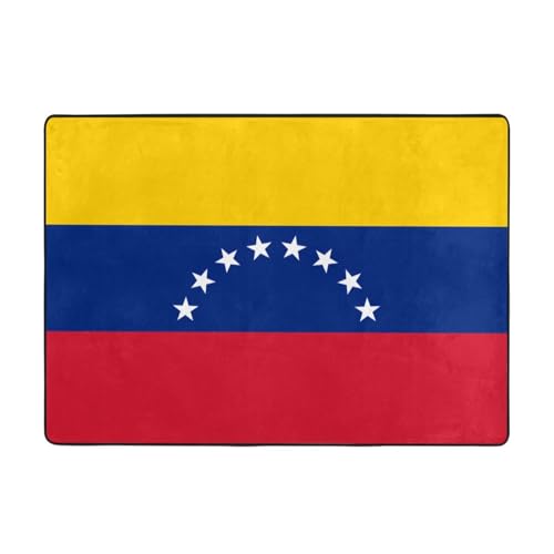 WZYCWB Flanell-Bodenmatte, Motiv: Flagge Venezuelas, 203 x 147 cm, superweich von WZYCWB