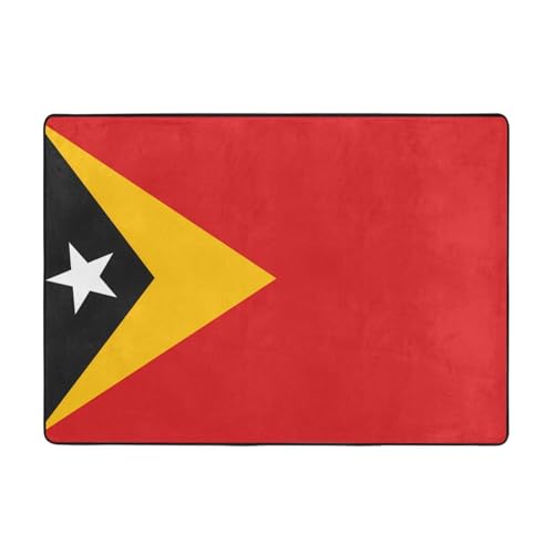 WZYCWB Flanell-Bodenmatte, Motiv: Flagge von Timor, 203 x 147 cm, superweich von WZYCWB