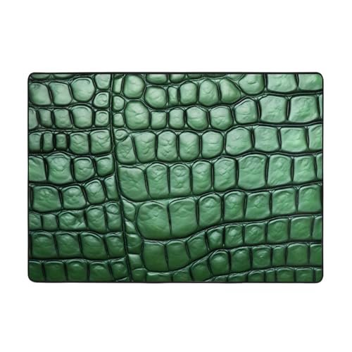 WZYCWB Flanell-Bodenmatte mit Krokodilmuster, 203 x 147 cm, superweich, Grün von WZYCWB
