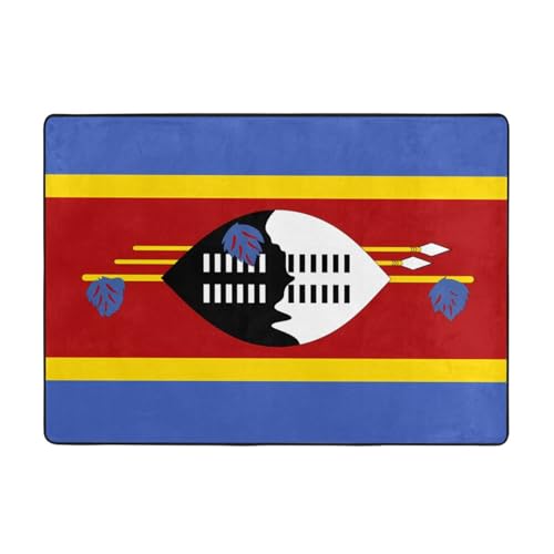 WZYCWB Flanell-Bodenmatte mit Swasiland-Flagge, 203 x 147 cm, superweich von WZYCWB