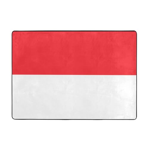 WZYCWB Flanell-Bodenmatte mit indonesischer Flagge, 203 x 147 cm, superweich von WZYCWB