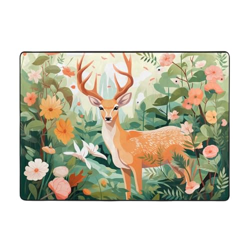 WZYCWB Floring Merganser gemusterte Flanell-Bodenmatte, 203 x 147 cm, superweich von WZYCWB