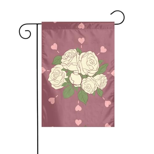 WZYCWB Gartendekoration, Flagge, 30,5 x 45,7 cm, Weihnachten, Halloween, Outdoor-Heimdekoration, weiße Rose der Liebe WZYCWB Gartendekoration, Flagge, 30,5 x 45,7 cm, Weihnachten, Halloween, Outdoor-Heimdekoration, weiße Rose der Liebe von WZYCWB