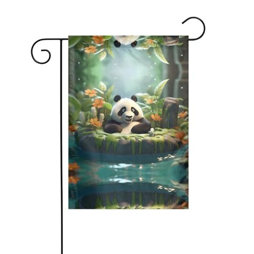 WZYCWB Gartenflaggen mit Panda im Pool, 30,5 x 45,7 cm, dekorative Gartenflaggen zum Aufhängen von WZYCWB