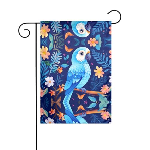 WZYCWB Gartenflaggen mit Papageien-Illustration, 30,5 x 45,7 cm, dekorative Gartenflaggen zum Aufhängen von WZYCWB