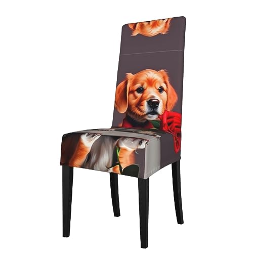 WZYCWB Gentleman-Like Dog Patterned Stretch Esszimmerstuhlbezug, abnehmbare Schutzhülle, geeignet für Esszimmerstühle mit quadratischer Rückenlehne, Preacherstuhl WZYCWB Gentleman-Like Dog Patterned Stretch Esszimmerstuhlbezug, abnehmbare Schutzhülle, geeignet für Esszimmerstühle mit quadratischer Rückenlehne, Preacherstuhl von WZYCWB
