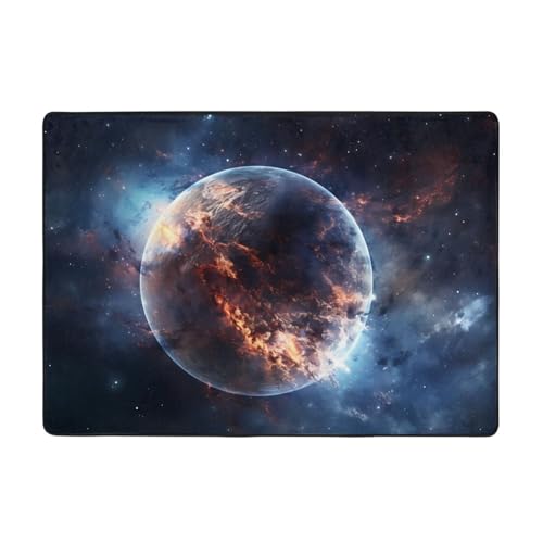 WZYCWB Glowing Planet gemusterte Flanell-Bodenmatte, 203 x 147 cm, superweich von WZYCWB