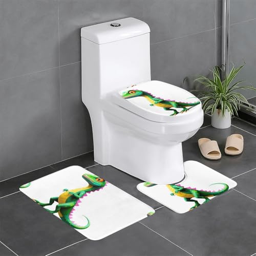 WZYCWB Graffiti Eidechse Camo bedrucktes Teppich-Set – rutschfeste Schutzmatte für Zuhause, Badezimmer, schnell trocknend und leicht zu reinigen von WZYCWB