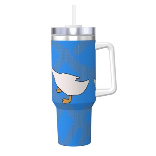 WZYCWB Grauer Eisbecher mit Gänsemuster – 1,2 l doppellagiger Edelstahl-Vakuumbecher, auslaufsicher und tragbar WZYCWB Grauer Eisbecher mit Gänsemuster – 1,2 l doppellagiger Edelstahl-Vakuumbecher, auslaufsicher und tragbar von WZYCWB