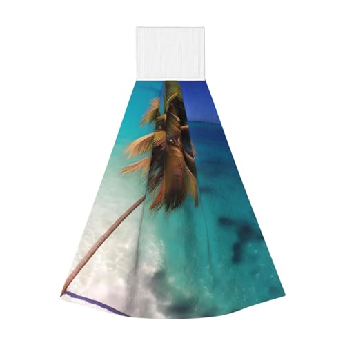 WZYCWB Hängendes Korallen-Fleece-Handtuch, Kinder und Erwachsene Badezimmer und Küche Hängende Handtuch, Karibikinseln Super Saugfähiges Küchentuch von WZYCWB