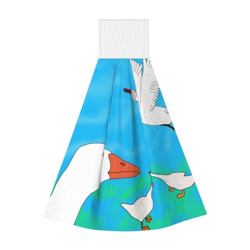 WZYCWB Hängendes Korallen-Fleece-Handtuch, Kinder- und Erwachsenen-Bad- und Küchen-Hänge-Handtuch, Happy White Goose Super saugfähiges Küchentuch WZYCWB Hängendes Korallen-Fleece-Handtuch, Kinder- und Erwachsenen-Bad- und Küchen-Hänge-Handtuch, Happy White Goose Super saugfähiges Küchentuch von WZYCWB