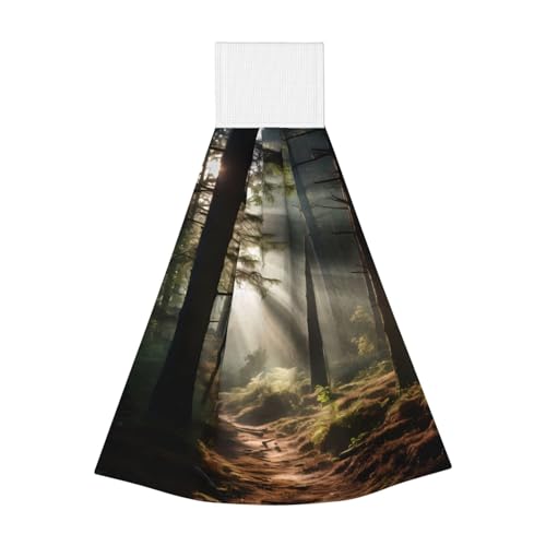 WZYCWB Hängendes Korallen-Fleece-Handtuch, Kinder- und Erwachsenen-Bad- und Küchen-Hänge-Handtuch, leicht im Wald, super saugfähiges Küchentuch von WZYCWB