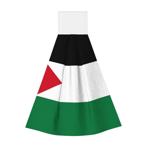 WZYCWB Hängendes Korallen-Fleece-Handtuch, Kinder- und Erwachsenen-Bad- und Küchenhandtuch, Flagge des Staates Palästina, super saugfähiges Küchentuch von WZYCWB