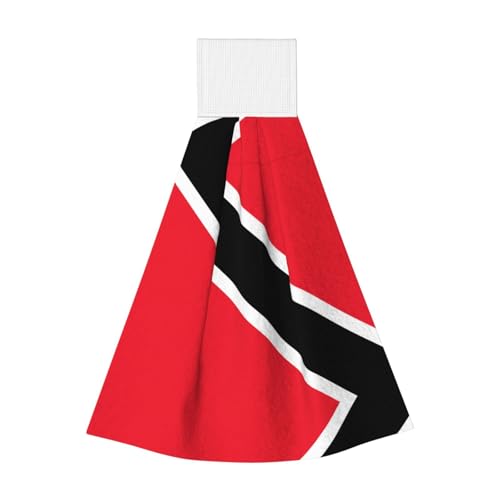 WZYCWB Hängendes Korallen-Fleece-Handtuch, Kinder- und Erwachsenen-Bad- und Küchenhandtuch, Flagge von Trinidad und Tobago, super saugfähiges Küchentuch von WZYCWB