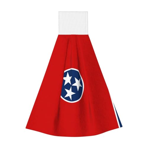 WZYCWB Hängendes Korallen-Fleece-Handtuch, Kinder- und Erwachsenen-Bad- und Küchenhandtuch, Tennessee Staatsflagge, super saugfähiges Küchentuch von WZYCWB