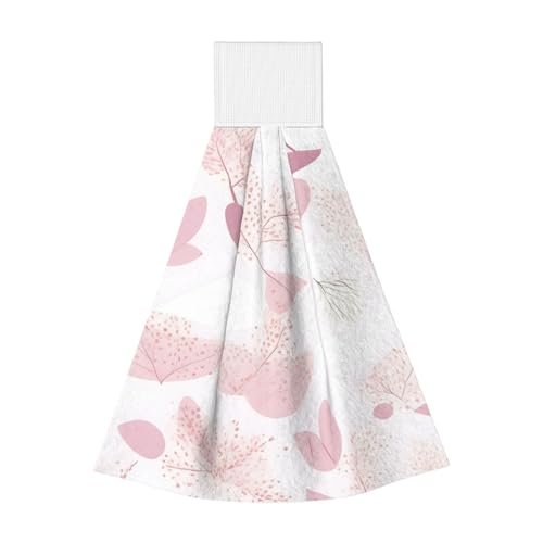 WZYCWB Hängendes Korallen-Fleece-Handtuch, Kinder- und Erwachsenen-Bad- und Küchenhandtuch, handgemaltes Blumenlinienmuster, super saugfähiges Küchentuch von WZYCWB